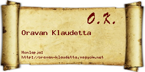 Oravan Klaudetta névjegykártya